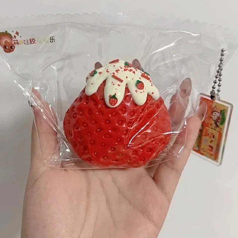 Strawberry Taba Squishy Fidget Toy – Slow Rebound Stress Relief for Kids & Adults