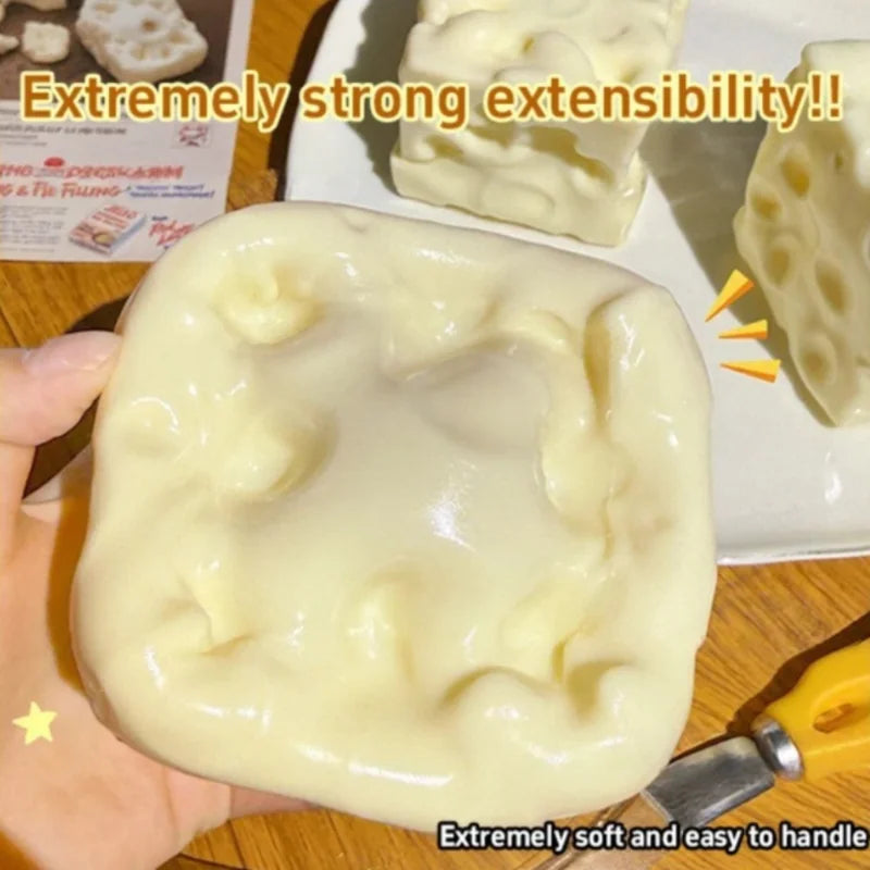 Taba Squishy Cheese Cube – Shapeable Stress Ball for Kids & Adults